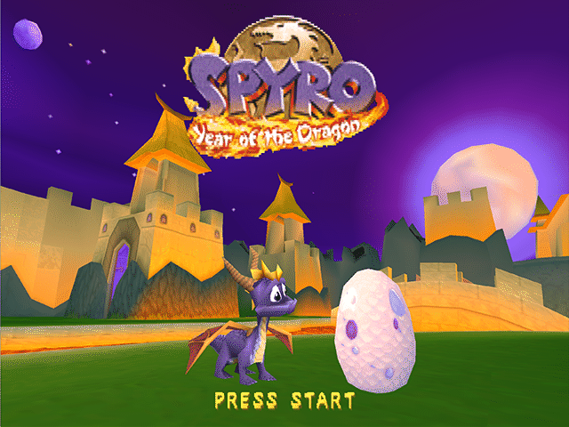 Spyro Year of the Dragon title screen for Playstation